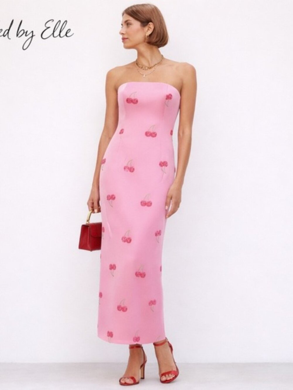 Leo Lin Rayna Embellished Bustier Maxi Dress Cherry $895